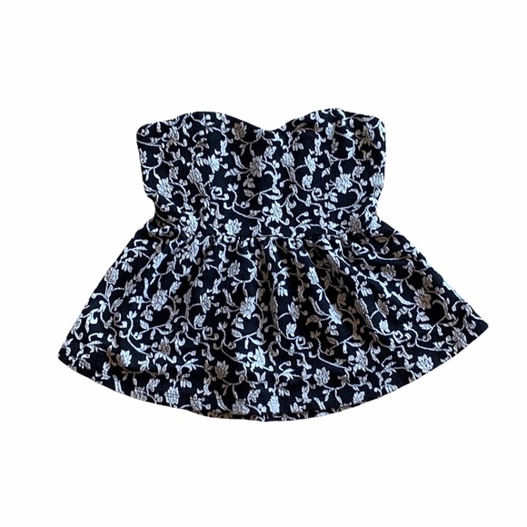 Pins and Needles Strapless Sweetheart Peplum Top L - Picture 3 of 12